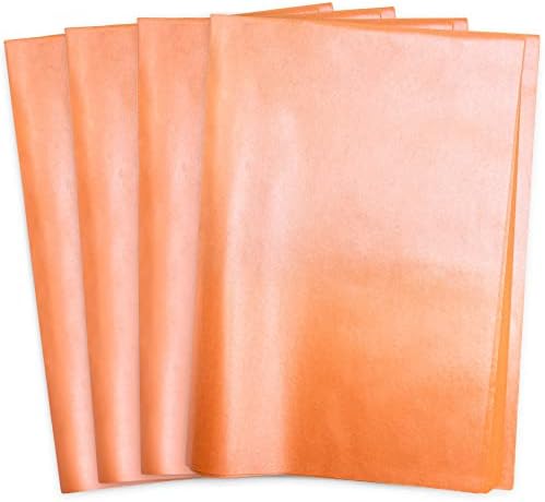 MR Five 100 folhas de papel laranja metálico em massa, 20 x 14, papel de seda de laranja metálica para sacolas de presente,