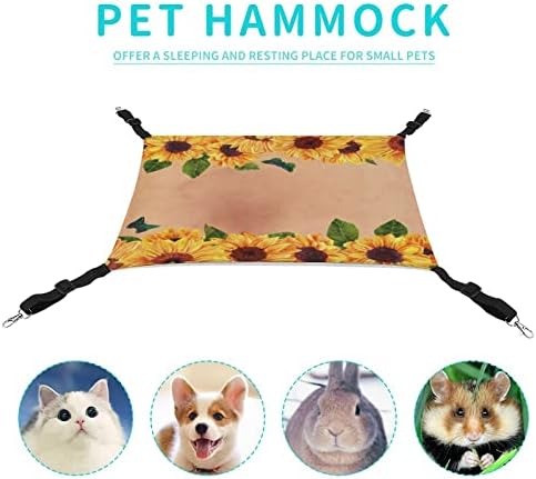 Cama de gato Girassóis Gaiola de estimação Hammock Breathable Beding Bed para Kitten Puppy Rabbit Ferret 16,9 x13