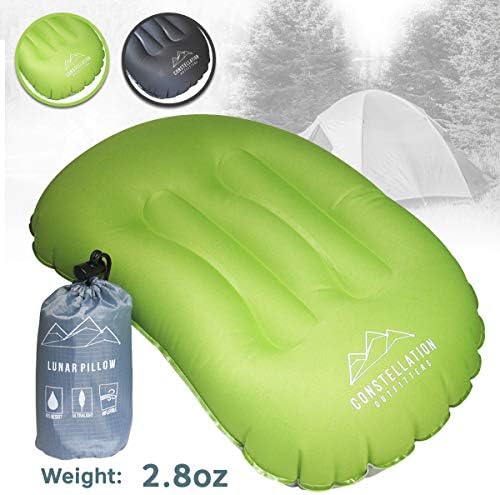 Constellation Outfitters Ultralight Camping e travesseiro de mochila inflável - sem válvula de vazamento - travesseiro de ar para