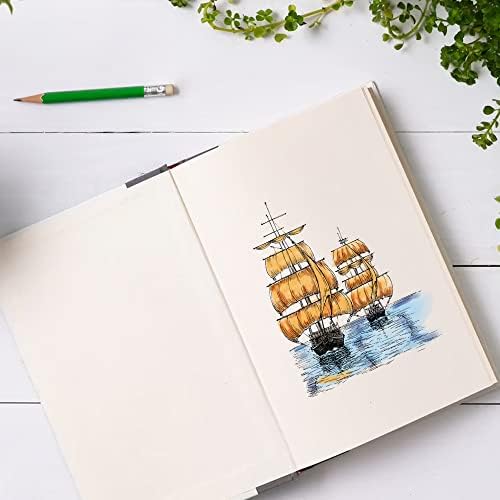 Alibbon Sea Boat Background Carimbos claros para decorações de cartas e álbuns de fotos, 2 selos de veleiros, carimbos