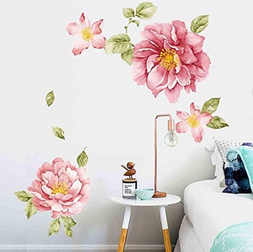 Decor Berçário da parede Presente Rose Art Adesivo peony Room Kids Flores decalques decoração de casa Murais de parede Peel e floral