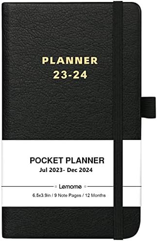 Pocket Planner 2023-2024 - Calendário de bolso 2023-2024, julho de 2023 - junho de 2024, 12 meses semanalmente planejador de bolso
