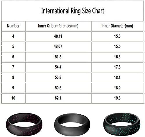 Anéis para mulheres 2023 Presentes de aniversário Silicone Ring de 5,7 mm de largura Anel de ioga Sports Sports Pearl Bright