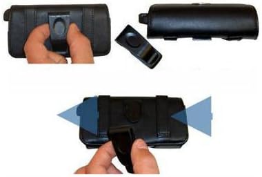 Caso de couro montado em cinto, personalizado para o Samsung SGH -D415 - cor preta com clipe removível por gomadic