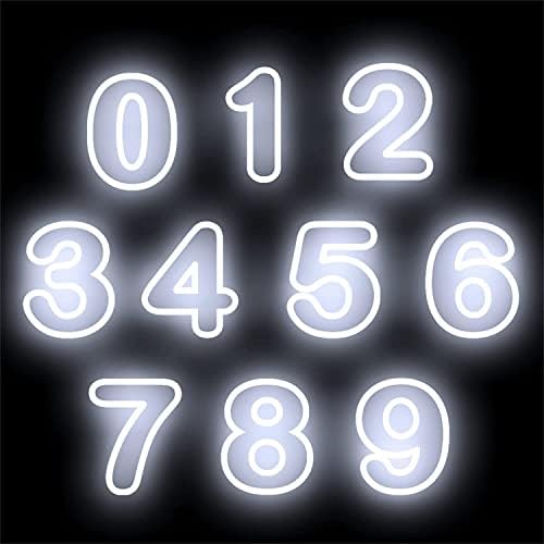 Dvtel Cool White Number Néon Sign, LEDS LED USB LUZES NEON NEON PARA FESTO DE BRINERDINDADE PELAÇÃO DE DECORAGEM