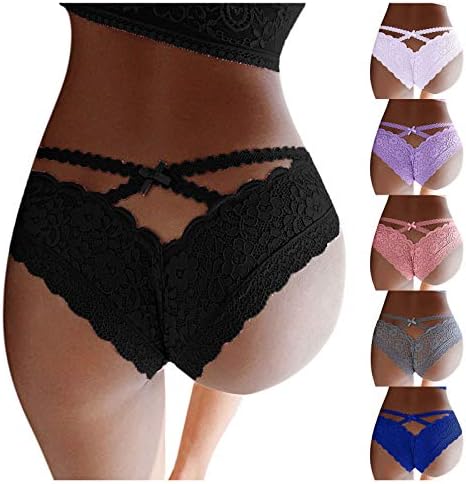 Tangas de renda feminina, Criss Cross Underwear Bikini Low Waist See através de Lingerie Sexy Underpant