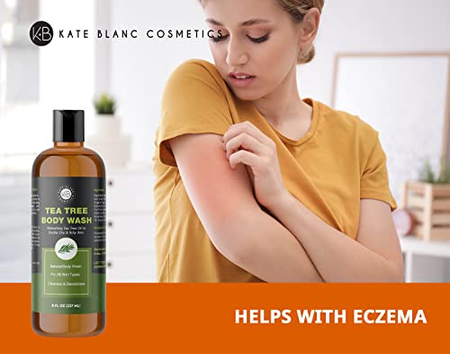 Kate Blanc Cosméticos Lavagem do corpo da árvore do chá para mulheres e homens acalma coceira, acne, eczema, odor corporal e pele sensível