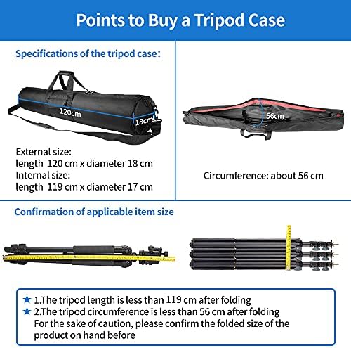 Bolsa de caixa do tripé de Hemmotop 47x7x7in/120x18x18cm de serviço pesado com bolsa de armazenamento e saco de transporte