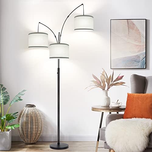 Lâmpada de piso decrescente - 3 luzes são lâmpadas de piso para sala de estar, lâmpada de pé moderna de 1000lm moderna