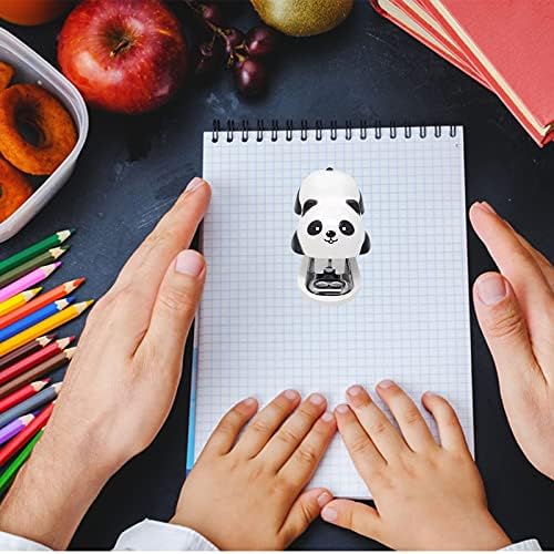 1 Pacote Mini Sprapleador de Desktop Panda para 10 folhas Capacidade Com 1000 PCs No.10 Staples para clipes de papel grampeadores para mesa para amigos e crianças