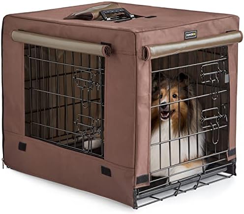 Kit de caixas de cachorro doador para cães pequenos cães internos com cobertura de caixas de cachorro, canis e casas de cachorro de porta dupla para filhotes e gatos, gaiolas de cachorro de contorno de metal dobrável