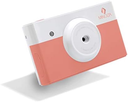 Minolta Instapix 2 em 1 Câmera digital de impressão instantânea e impressora Bluetooth, coral rosa
