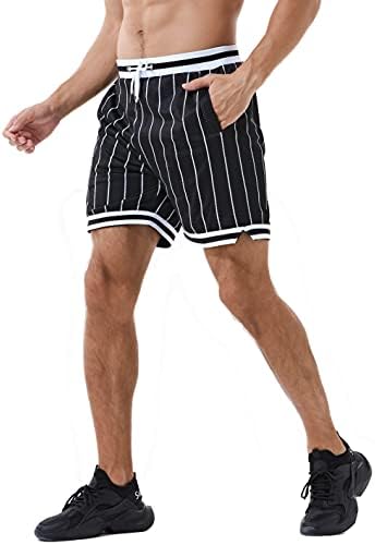 Homens de shorts atléticos de basquete Healong - Mesh Gym Sports Sports Treinamento de cordão de cordão de cordão de cordão retro