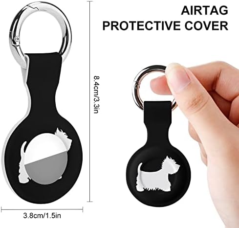 Caso de silicone impresso para cães de Westie para Airtags com Capitão de Proteção Tag Tag Finder Rastreador Acessórios