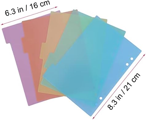 STOBOK 2 Conjunto A5 Divisadores, divisores de fichário de 5 cores Página com Tabs Noteriais Divisores de Escola Acessórios para Escritório