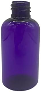 Fazendas naturais 2 oz Purple Boston BPA Free - Boston Garrafas - 24 Pack Pack Play Recipientes recarregáveis ​​- Óleos essenciais - Cabelo | Pulverizadores de névoa branca fina - feitos nos EUA