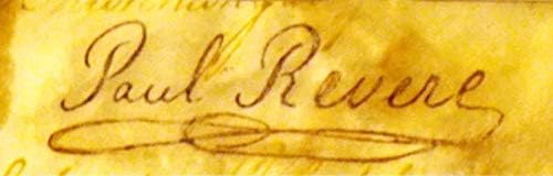 Paul Revere Autograf