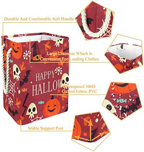 Unicey Happy Halloween Elements Bin Bin Bin dobrável cesto de roupa para cesto de berçário e quarto de crianças