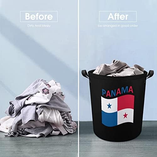 Bandeira de lavanderia Panamá lavanderia dobrável cesto de lavanderia bolsa de armazenamento com alças