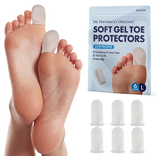 Protetores originais de dedo do dedo do Dr. Frederick para homens e mulheres - 6 peças - bonés do pé para alívio da dor no pé - almofadas