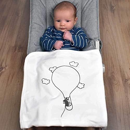 Azeeda 'coelho em balão de ar quente' cobertor de bebê de algodão/xale