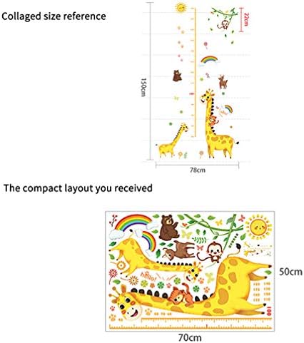 Adesivo de parede girafa animal altura fofa mapa de altura régua decalque de parede decalque removível decoração de PVC para a sala de berçário da sala de crianças decoração