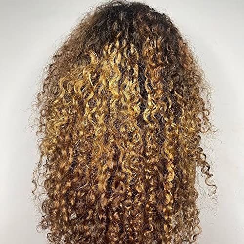 Ombre mel loira onda de água 13x4 hd transparente renda frontal cabelos humanos perucas pêlos brasileiros com cabelo bebê pré