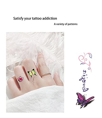 60 adesivos temporários de tatuagem símbolo à prova d'água Butterfly Flower Padrão de tatuagem temporária fêmea adesivos, uma variedade de estilos de design