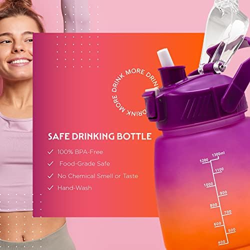 Mayim 32 oz. A garrafa de água motivacional curta da lanterna com palha e maçaneta removível, BPA Fitness Fitness Sports