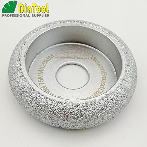 DiATool 3 polegadas/75mm Roda de moagem de diamante Curva convexa Brasil para o perfil de pó de disco abrasivo de pedra