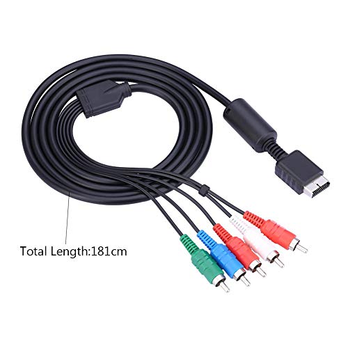 Cabo RCA de áudio/vídeo para PlayStation, AV Multi Out To Component Connection AV Cable Mord for Sony para PS2 para PS3 Game Console, 6ft