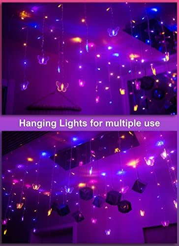 Luzes de fadas de borboleta para o quarto decoração de parede de teto de cortina USB 120 LED 19,7ft Twinkle String Light com remoto, para criança adolescente adolescente e decorações de Natal