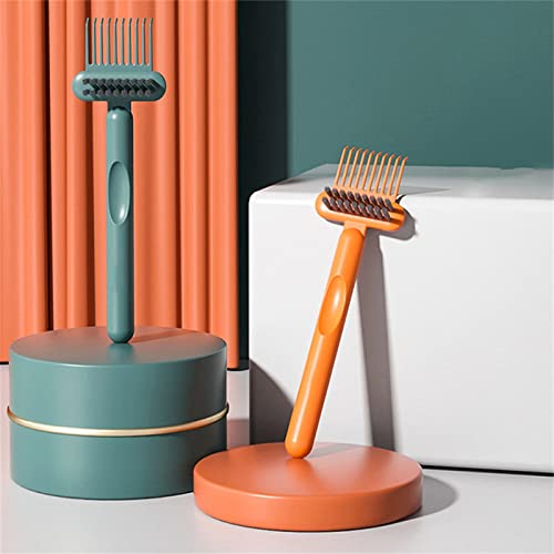 2in1 Peve Limpeza Bracete plástica Plástico Haircrek Rake pente incorporado Tool Mini Hair Removedor de sujeira para remover pó de cabelo para casa e salão Use escova de cabelo grossa cabelos grossos