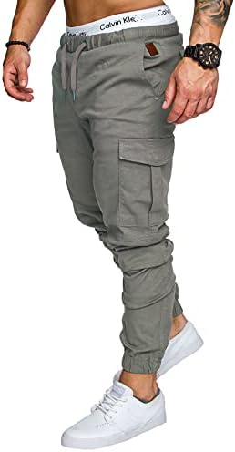 Calças esportivas casuais masculinas do Dudubaby Men Pocket