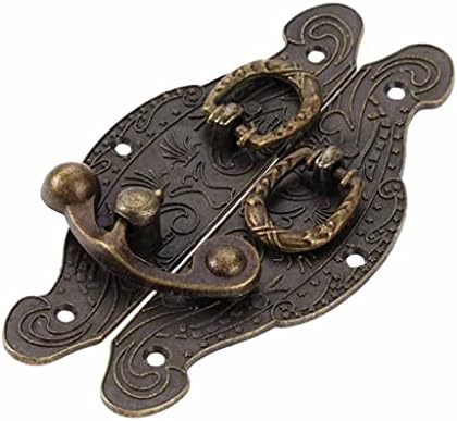SDGH Antique Brass Case de madeira Hasp Vintage Decorative Jewelry Gift Box São da fivela de fivela de fivela de fivela do gancho de trava HASP 90 * 50mm