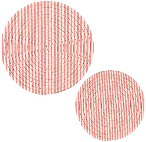 Potholders de padrões de listra rosa umiriko Conjunto de trivets Definir linhas de algodão pura Terceneiras de panela quente