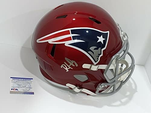 Dave Portnoy assinou o New England Patriots Réplica Flash Capacete Flash PSA COA - Capacetes NFL autografados
