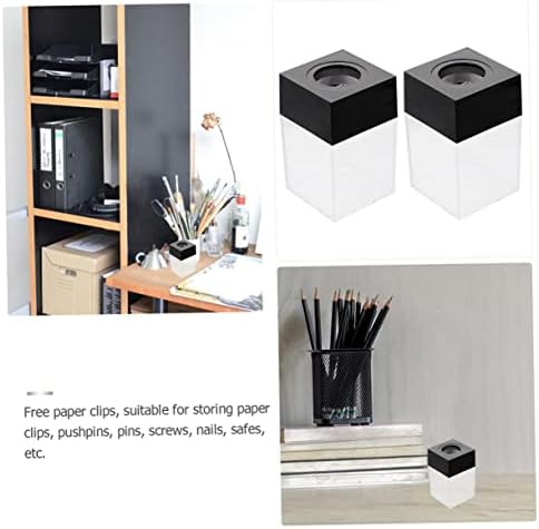 Operitacx 3pcs caixa de papel de papel de armazenamento clipe de papel de plástico preto quadrado de plástico preto