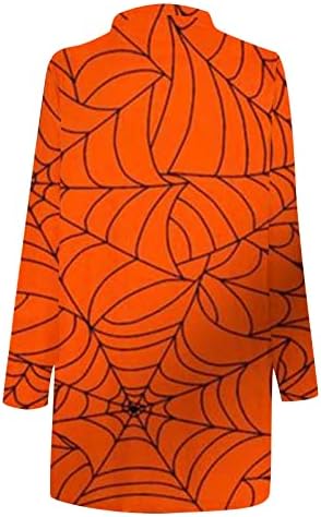 Impressão de abóbora - Cardigã de Halloween do Halloween Tops de casaco frontal ladras túnicas casuais de manga longa cardigans folgados
