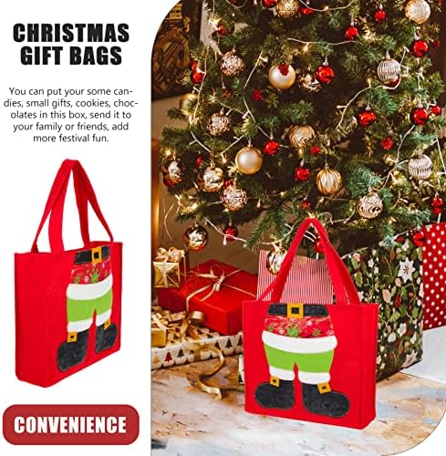 Bolsa de presente de natal aboofan sacolas reutilizáveis ​​com alça de compras de mercearia não tecida Papai Noel Bag