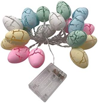 Ovos de Páscoa AMOSFUN Decoração dos ovos de Páscoa leve cordas delicadas padrões de rachadura Festival Festival Party Decorativa