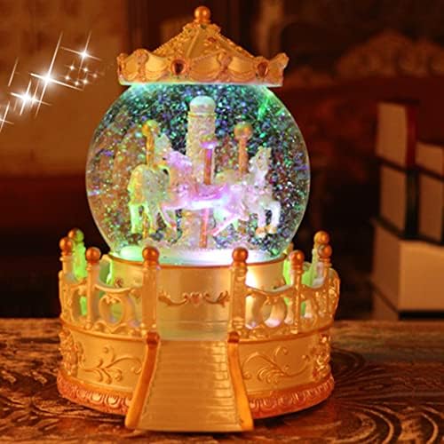 Mxiaoxia Carrossel Crystal Ball Box Box Decorações Fantasia Flutuante Snow Octave Box Girl Birthday Gift Christmas
