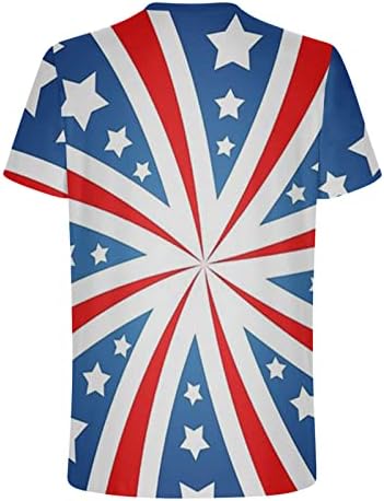 Camisas de bandeira americana lcepcy para homens 2023 Crew Summer Neck de manga curta camisetas gráficas de quatro
