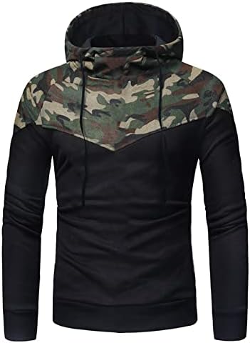 Autumn e inverno masculino Terce de duas peças Moda Camuflagem costura com capuz Sweater Touser Top Top Pant Men Terno seco