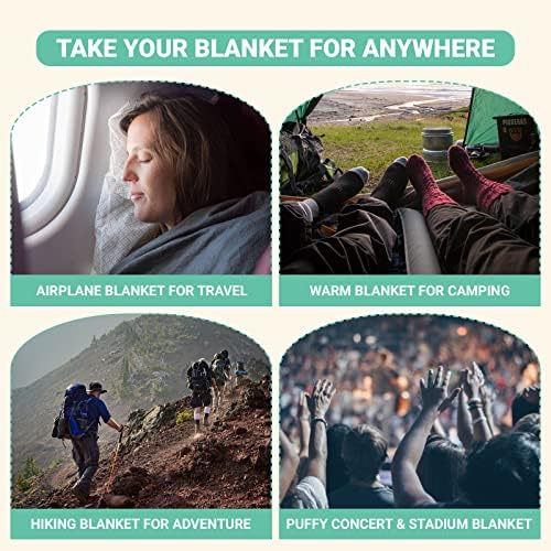 ReiCamp Down Camping Blanket - Pacote de viagem leve compacável para estádio, acampamento, mochila, compacto e resistência à água