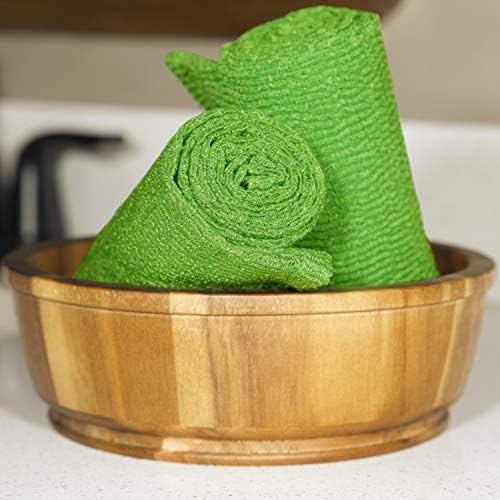 Pano de banho esfoliante extra longa/toalha cinza, branco e verde pano de banho de nylon/toalha, costurando por todos os lados para maior durabilidade