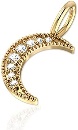Belinda Jewelz feminino 14K Mini -charme de ouro amarelo sólido para colar e pulseira delicada e delicada para ela no aniversário, Natal, Ano Novo, Dia dos Namorados, Dia das Mães etc.