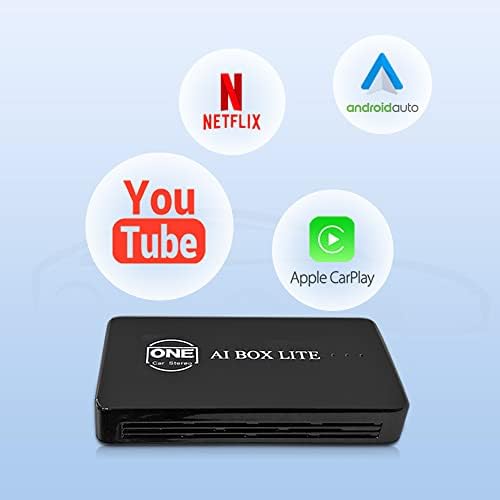 OneCarstereo Ai Box Lite com Dongle sem fio CarPlay e Android Auto Wireless Adapter, The Magic Box CarPlay embutido