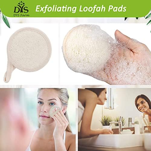FACE PADRAS DE CHOLOFAH esfoliando lavagem, Luffa Facial Cleanser Pad esponjas Esponjas Esfoliador escova 6 pacote para o corpo