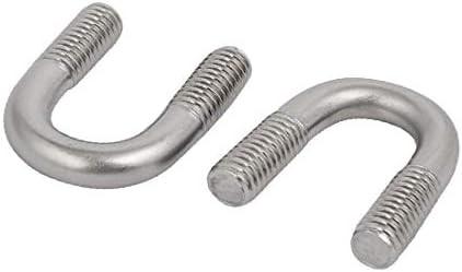 X-Dree 4pcs M6x10mm 304 Aço inoxidável redondo-para-lata de U-Bolt W Hex porca plana arruela (4 unids m6x10mm 304 Acero inoxidável Perno e